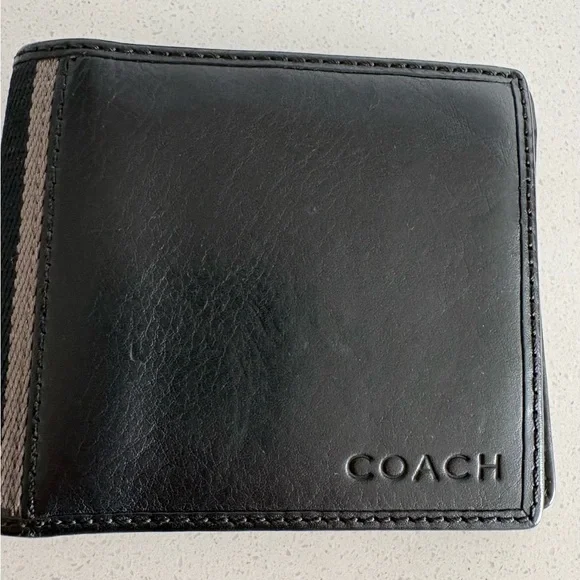 Coach men’s black leather wallet 2013 - Picture 2 of 11